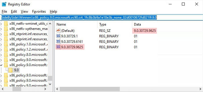 x86-policy-microsoft-vc80-vc90-crt-highest-number-default