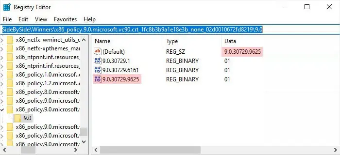 x86-policy-microsoft-vc80-vc90-crt-highest-number-default