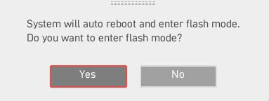 yes to enter flash mode in msi bios
