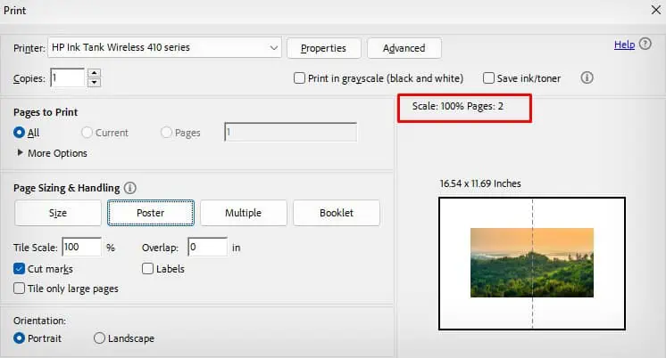 How to Print Large Images on Multiple Pages? 4 Best Ways 22 acrobat-by-default-splices-images