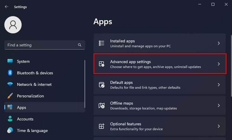 advanced app settings