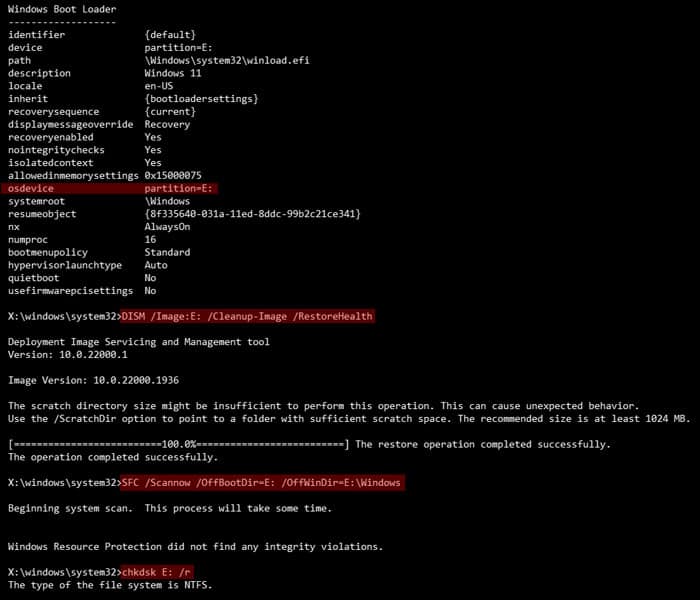 advanced-startup-winre-bcdedit-dism-sfc-chkdsk