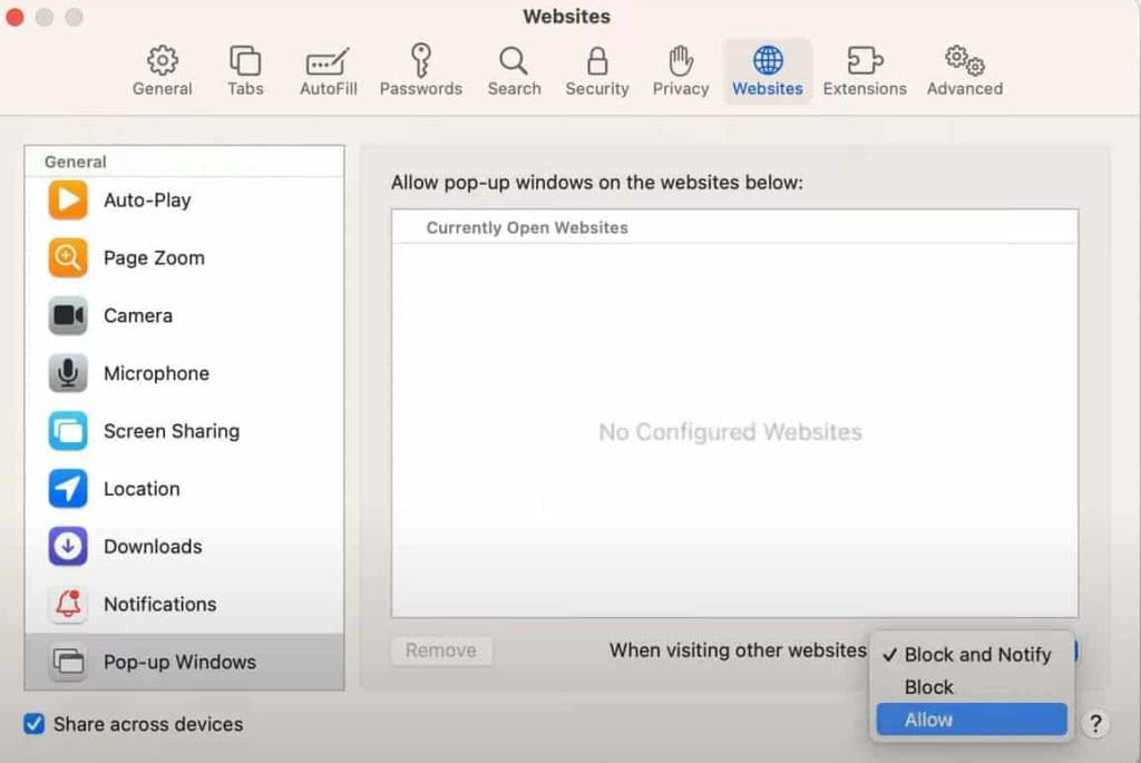 How To Allow Popups On Safari