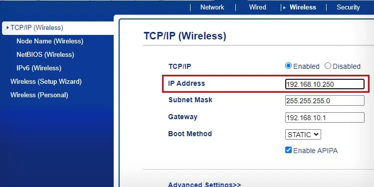 3 Ways to Assign a Static IP Address to a Printer 16 assign-static-ip-to-brother-printer-from-EWS