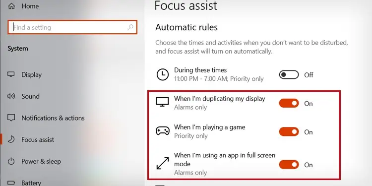 automatic-rules-for-DND-in-windows-10