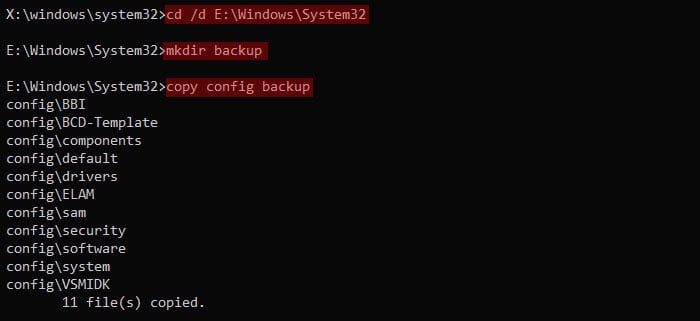 cd-windows-system-32-mkdir-backup-copy-config-backup