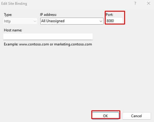 change http port file in use by another process