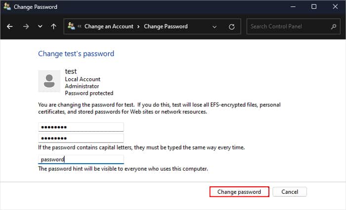 change-password-control-panel-user-account