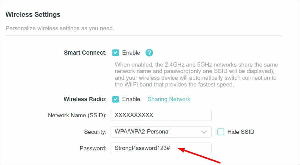 change wifi password tplink