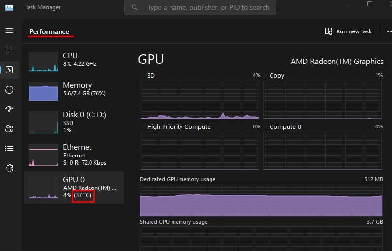 check gpu temperature monitor blinking on and off
