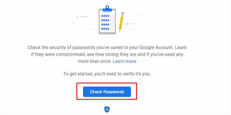 check password google password manager