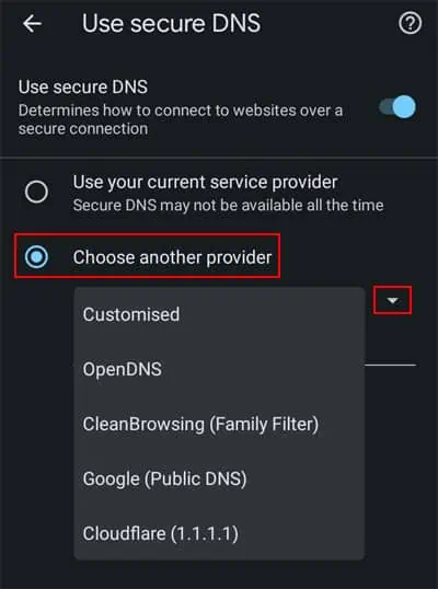 How to Change Your DNS Server (Complete Guide) 13 chrome-use-secure-dns-choose-another-provider
