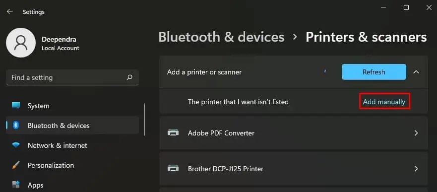 How to Add a Network Printer? 3 Best Ways 22 click-add-manually-after-add-device