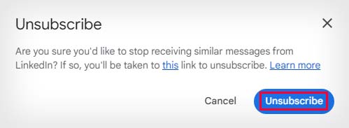 confirm unsubscribe
