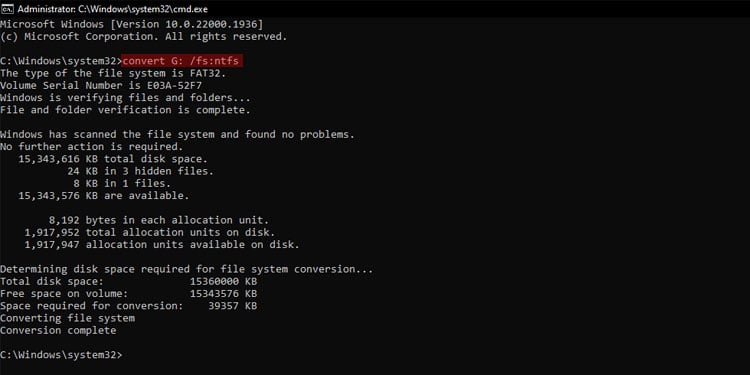 FAT32 Vs NTFS—What’s the Difference? 6 convert-fat32-to-ntfs-without-losing-data-command-prompt
