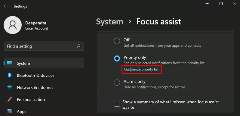 customize priority list 21h2