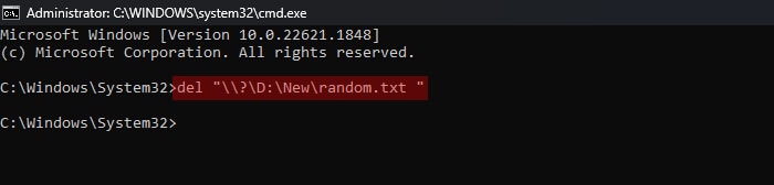 del-long-device-path-command-prompt