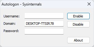 enable auto login through autologons