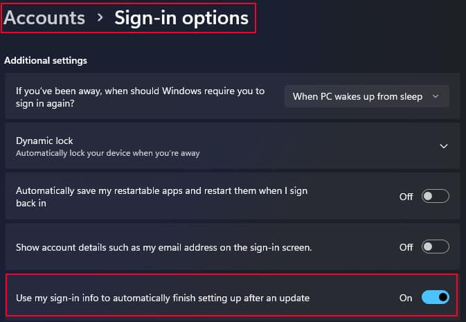 enable autologin after windows update