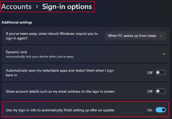 enable autologin after windows update
