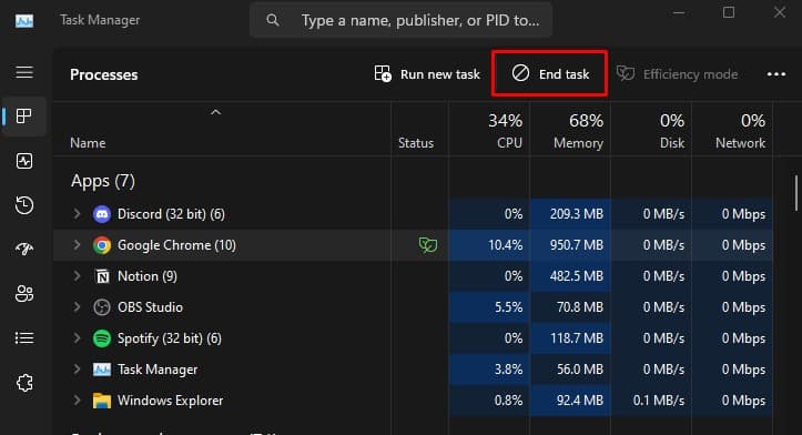 end background process obs recording choppy