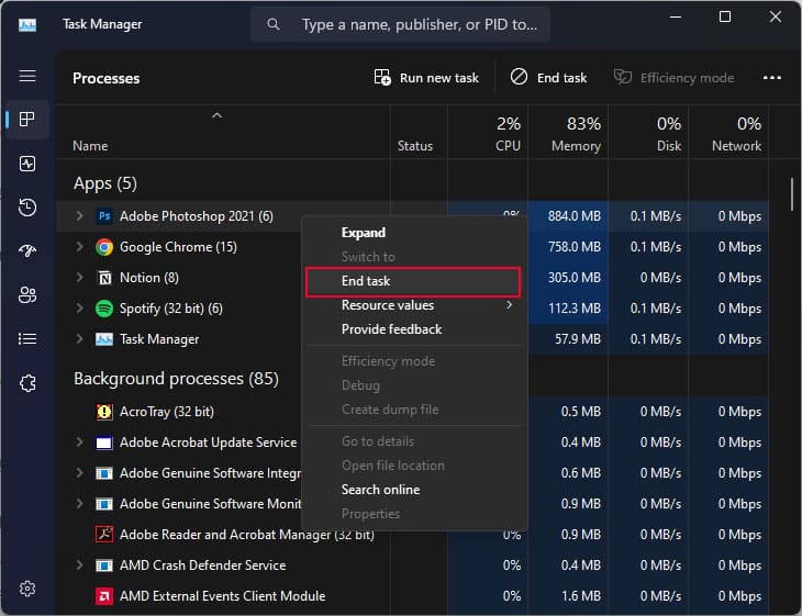 end task task manager video stuttering windows