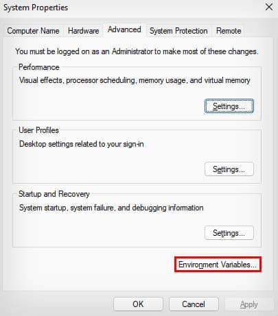 environment variables