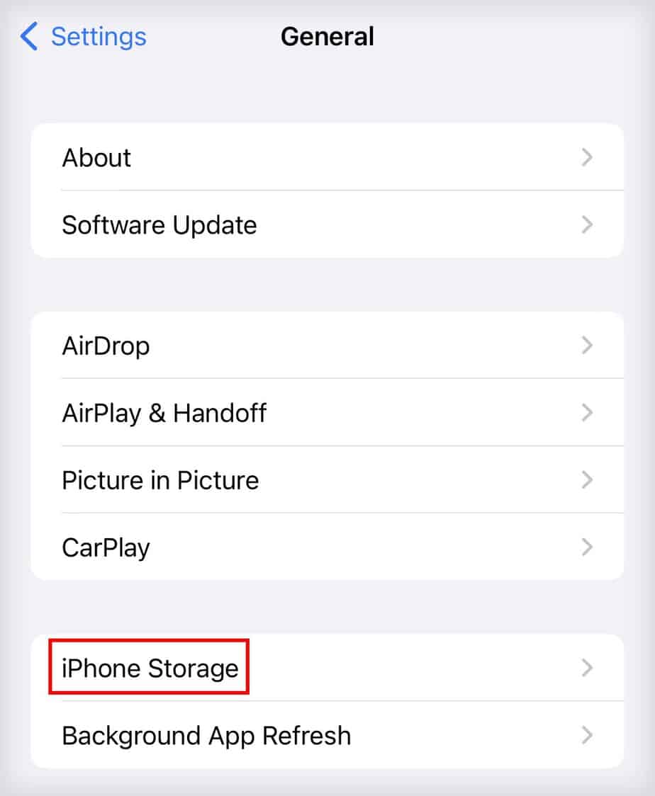 general iphone storage