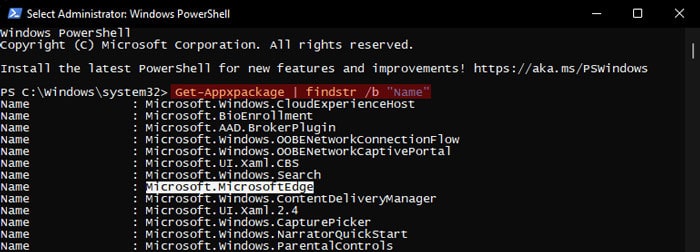 get-appxpackage-findstr-b-name