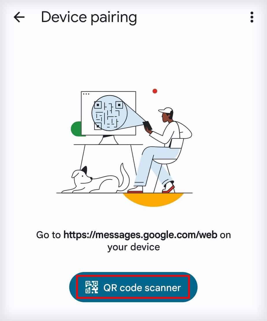 google messages device pairing qr scanner