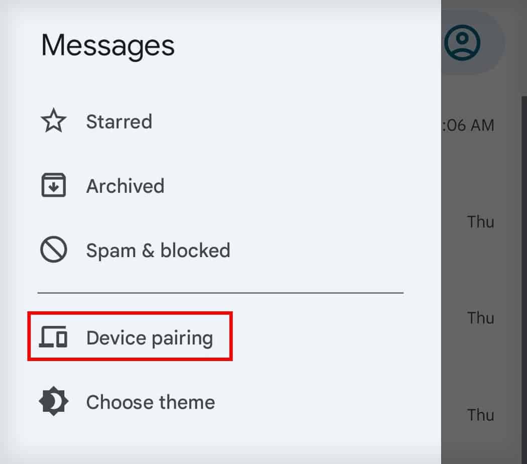 google messages device pairing
