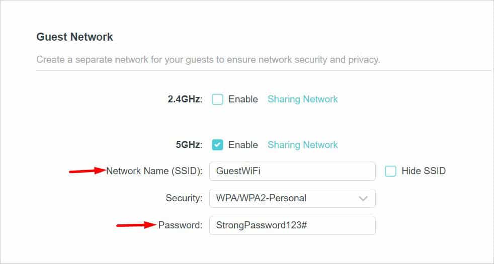 guest network change wifi network