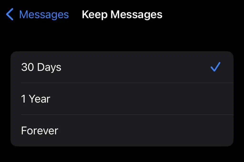 How to Free Up Space on iPhone (Detailed Guide) 27 iphone-keep-messages-for-30-days-1024x683