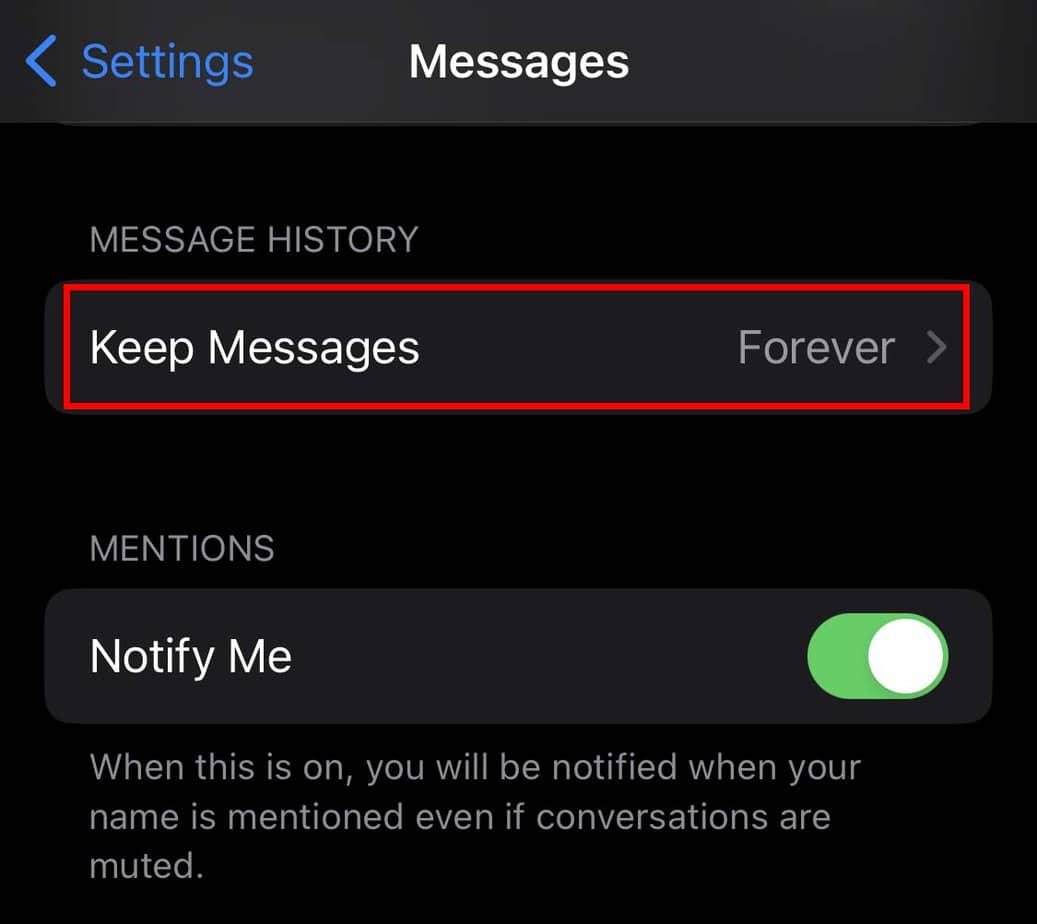 iphone keep messages