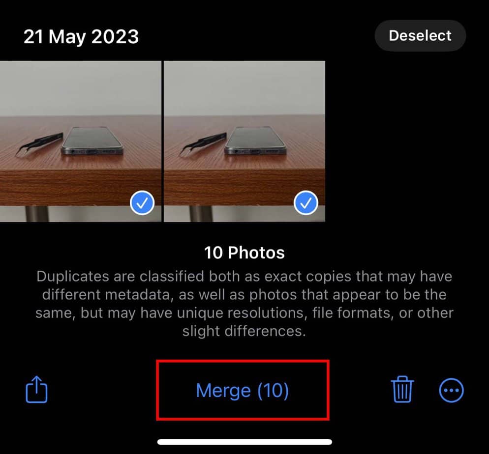 iphone merge duplicate photos