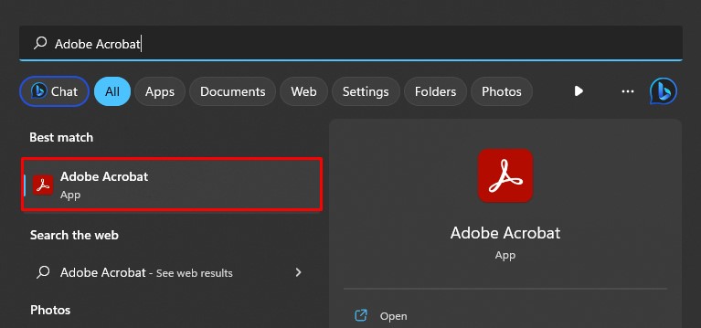 launch adobe acrobat