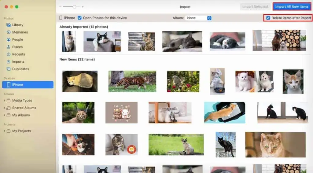 How to Free Up Space on iPhone (Detailed Guide) 18 mac-import-all-new-photos-from-iphone-1-1024x566