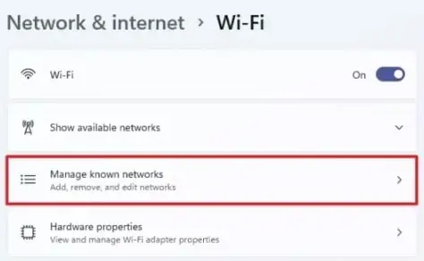 manage-known-network-forget-wifi