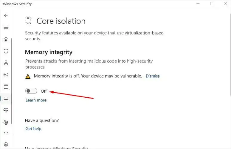 How to Fix Inaccessible Boot Device? 18 Possible Ways 20 memory-integration-in-widows-security