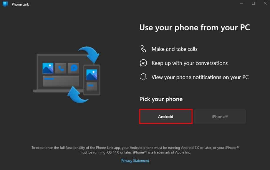 microsoft phone link android