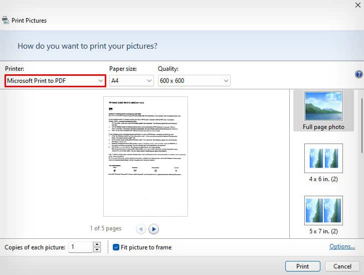 microsoft-print-to-pdf-in-printer-раскрывающийся список