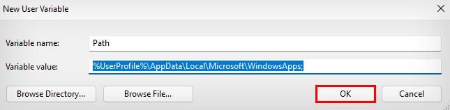 new path user variable