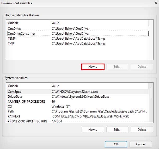 new user variable
