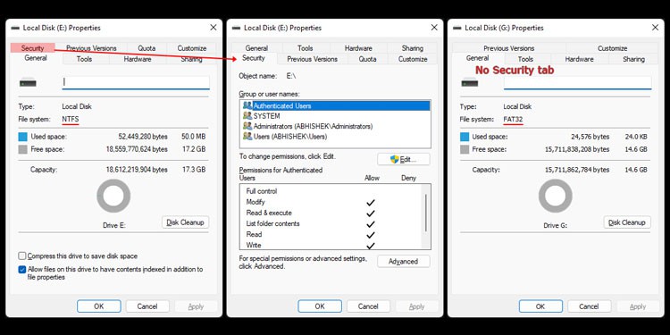 FAT32 Vs NTFS—What’s the Difference? 4 ntfs-vs-fat32-security