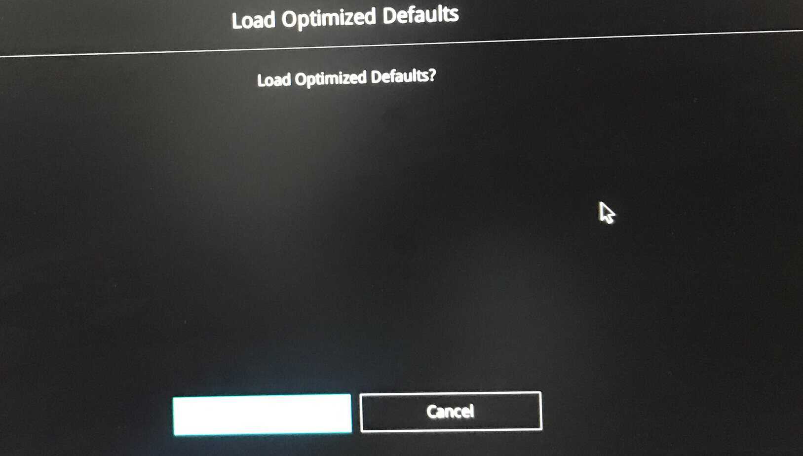 ok to load optimized defaults