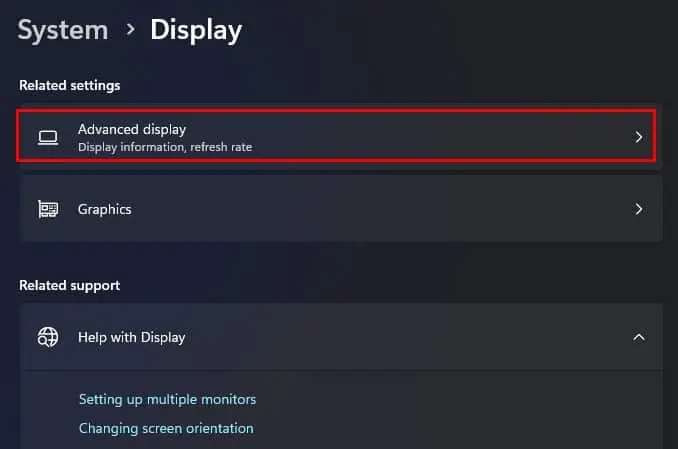 open-advanced-display-change-refresh-rate-monitor