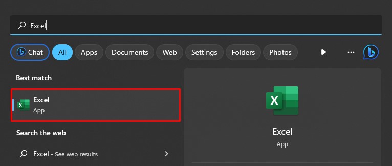open excel