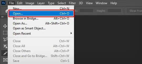 How to Print Large Images on Multiple Pages? 4 Best Ways 12 open-file-in-photoshop