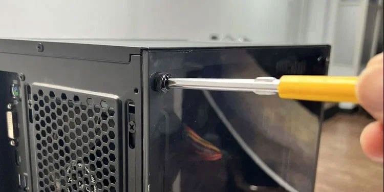 open pc side panel monitor blinking on and off