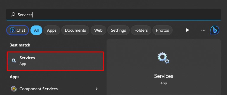 open services app on pc